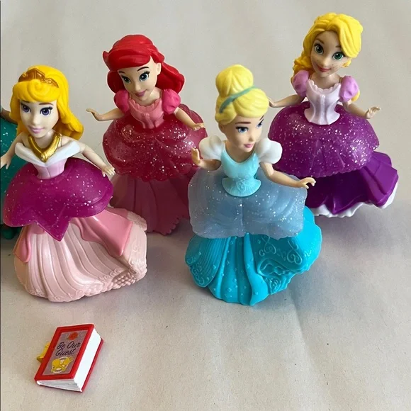 Disney Glitter Princess Doll Set in Yellow, Teal, Pink, Red, Blue, Purple - Picture 3 of 3